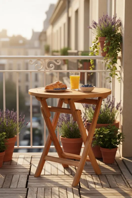 Exclusieve Aanbieding Teak Houten Klaptafel | Rond | Ø 70