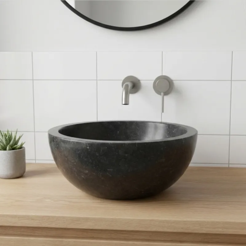 Nero Mini | Zwart Marmeren fontein waskom | 30x12 Direct Beschikbaar