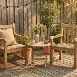 Hete Deal Balkony tuinset | Rond klaptafeltje met 2 Windsor Tuinstoelen