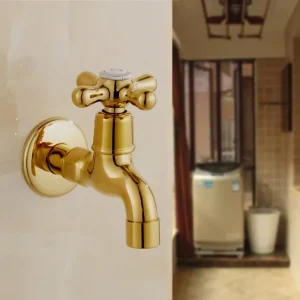 Lage Kosten Gouden Tapkraan Santa | Muuraansluiting 1/2” | 11 lang