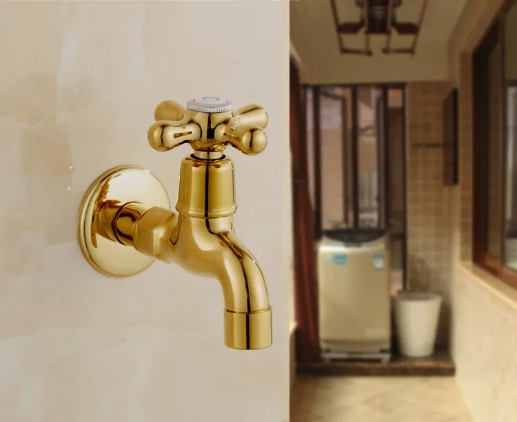 Lage Kosten Gouden Tapkraan Santa | Muuraansluiting 1/2” | 11 lang