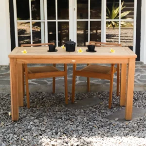Hoge Kwaliteit Teak Tuintafel | 140x60x75 | Balkon Bistro Tafel Teakhout