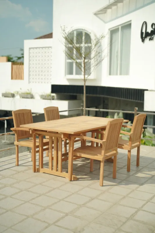 Uitschuifbare Tuintafel Isa | Rechthoekig | 150 200x90x75 Koopje