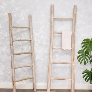 Superprijs Houten decoratie ladder | White oiled | 50x5x150
