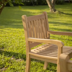 Beaufort Teakhouten Tuinstoel met Armleuningen — Massief FSC® Teak Superprijs