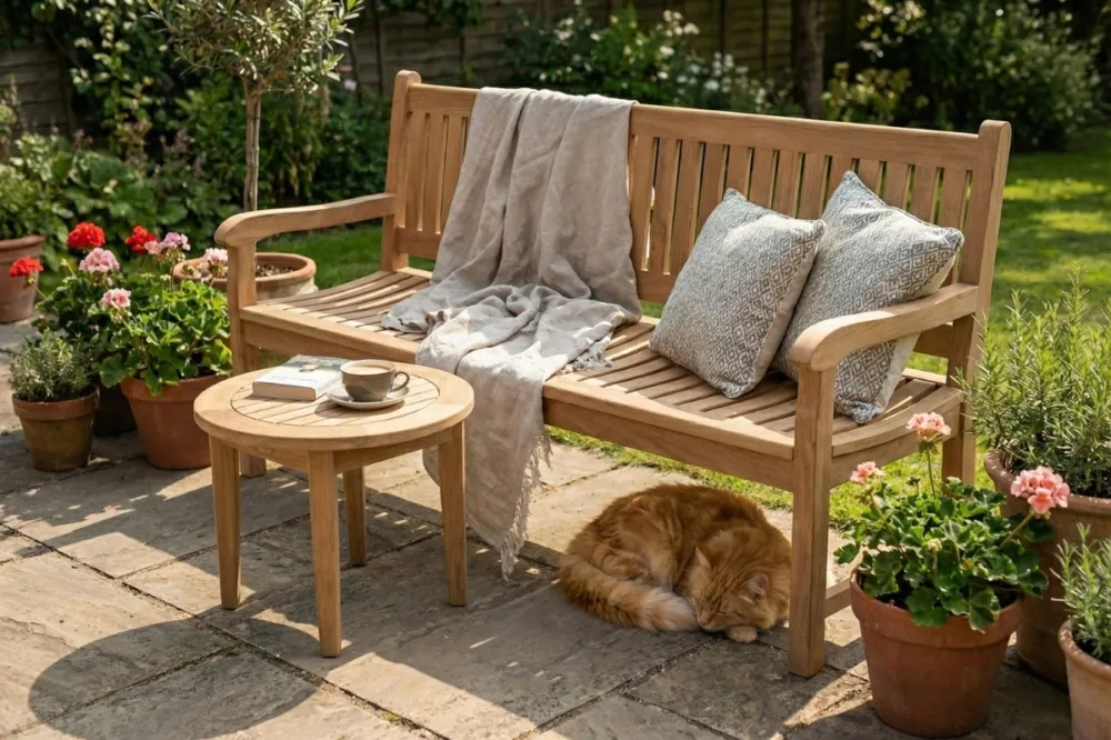 Beaufort Teak Tuinbank | 220 breed Direct Beschikbaar