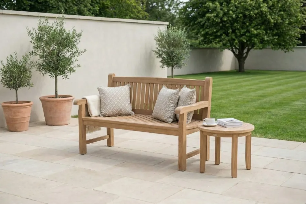 Voordeelprijs Balmoral Teak Tuinbank - 150 cm - Luxe 3-Zits Parkbank van Massief Teakhout