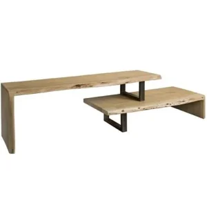 Veilige Betaling Urbania 2 Lagen TV Meubel Acacia | 140x40x47 - 110x52x24 | Top 4
