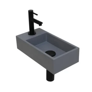Versus Waskom | Kraanplateau Links | Quartz Grijs | 0 Kraangaten Hete Deal