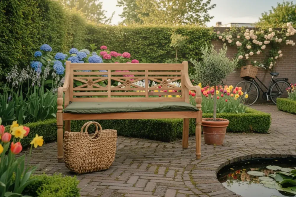 Teak Stationsbank 100 cm – Gerecycled FSC Teakhout – Authentiek & Compact Uitverkoop