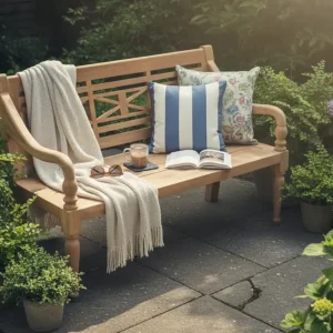 Teak Stationsbank | 120 breed | Twee Personen Teak Tuinbank | Recycle Teakhout Seizoensaanbieding