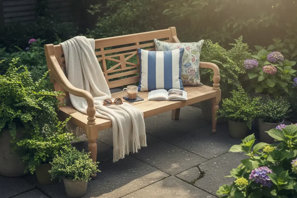 Teak Stationsbank | 120 breed | Twee Personen Teak Tuinbank | Recycle Teakhout Seizoensaanbieding