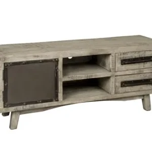 Nieuw W/N & Iron TV Meubel | 1 Deur | 2 Laden | 148x41x58
