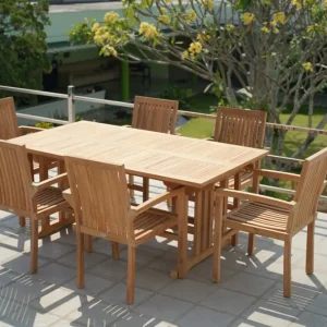 Lage Kosten Teakhouten Tuintafel Isa | Uitschuifbare Tuintafel | Rechthoekig | 180-240x100x75