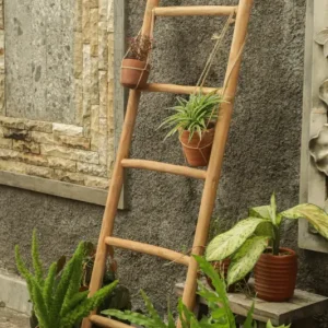 Teakhouten decoratie ladder | Naturel Teak | 50x5x150 Actieprijs