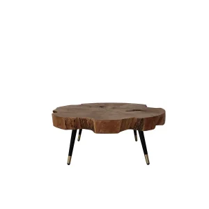 Nieuw Teakhouten Boomstam Salontafel 80 Rond