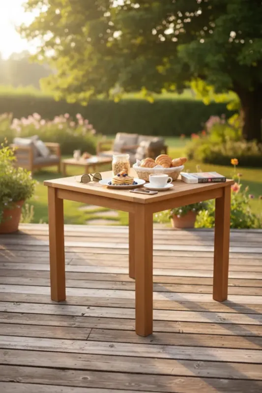 Teak tuintafel Vierkant | 80x80x75 Speciale Aanbieding