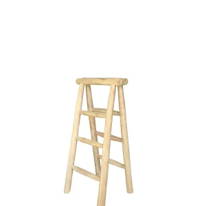Uitverkoop Vouwbare Houten Kleding Ladder | Naturel Teak | 50x5x100
