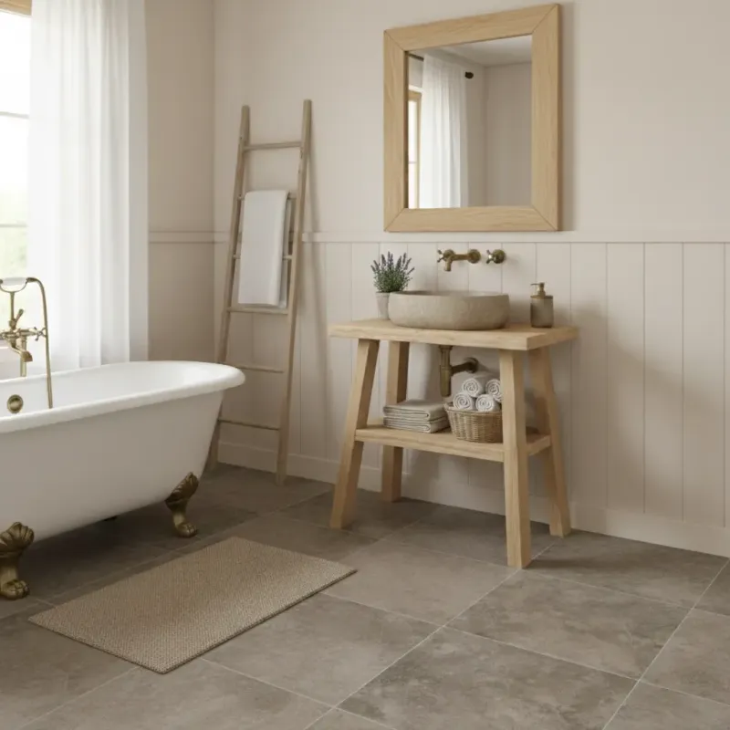 Laatste Versie Suplex Eiken Badmeubel – Massief Eikenhout – Staand Design – 50 t/m 160 cm