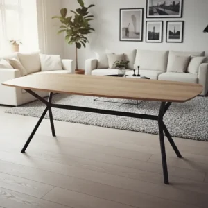 Premium Eiken Eettafel Miami – Deens Ovaal Design met Rex Buisframe