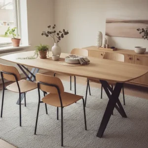 Beperkte Voorraad Eiken Eettafel Miami – Deens Ovaal met Deluxe Frame