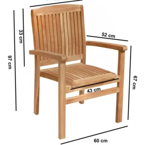 Teakhouten Tuinset | Vier Ibiza Stapelbare Tuinstoel + Tuintafel 120180 Ovaal Laatste Versie