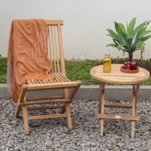 Set van Twee Teak Houten Klapstoel | Tenerif | Opvouwbare Tuinstoel | Licht en Sterk Beste Prijs