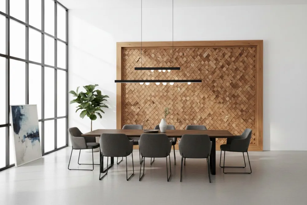 Teak plakhout | Diamant Naturel | Houtpaneel 3D | 30 x 30 cm paneel Lage Kosten