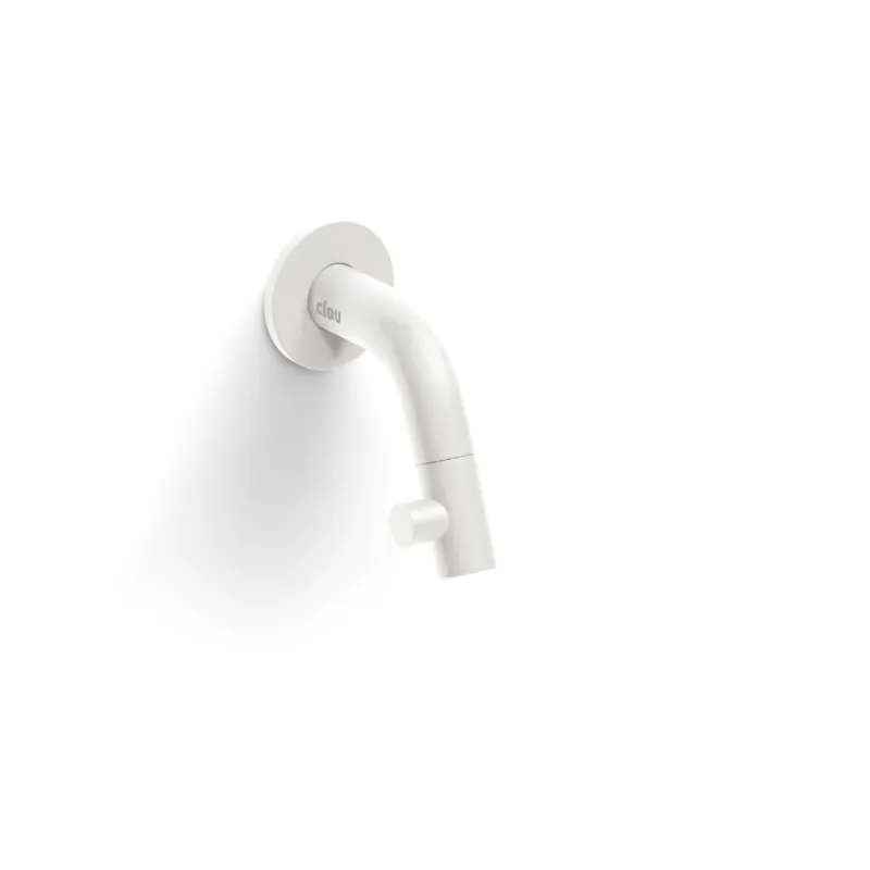 Clou - Kaldur Fonteinkraan Met Korte Uitloop, Wandmontage, Mat Wit Dagaanbieding