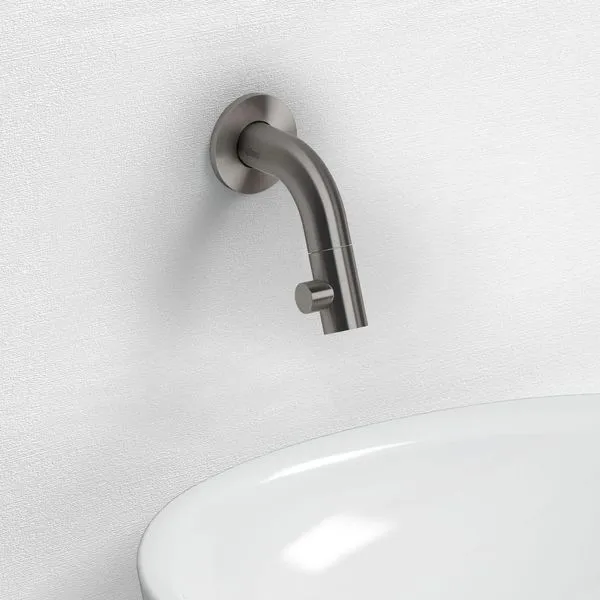 Clou - Kaldur Fonteinkraan, Korte Uitloop, Wandmodel, Gunmetal Geborsteld Pvd Finale Uitverkoop