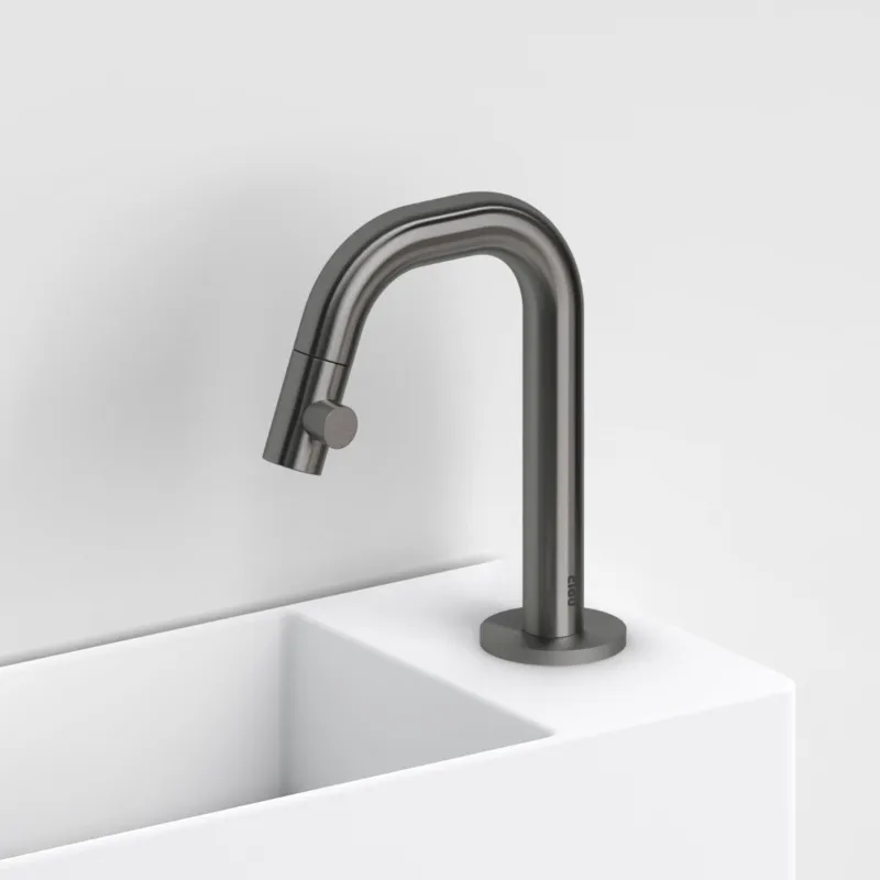 Bestseller Clou - Kaldur Fonteinkraan, Korte Uitloop, Rechts, Gunmetal Geborsteld Pvd