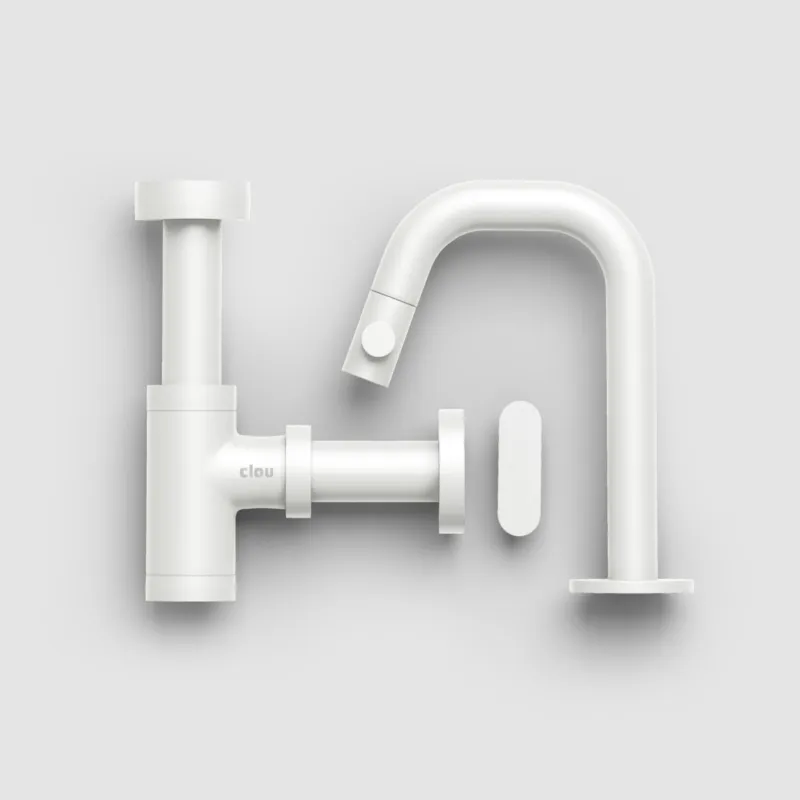 Actieprijs Clou - Set Tbv (Nieuw)spoeling / Eerst Fonteinen, Mat Wit