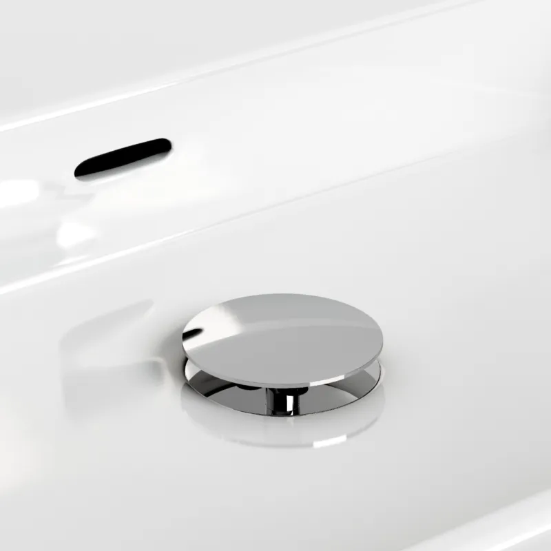 Clou - Wash Me/pollux Wastafel Afvoerplug Met Afdekkap, Niet Afsluitbaar, Chroom Op = Op