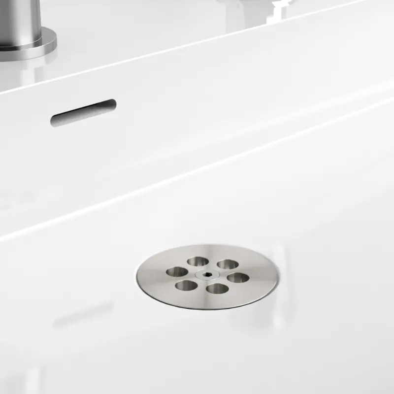 Premium Clou - Wash Me Wastafel Plug Voor Siliconen Waterstop, Rvs Geborsteld