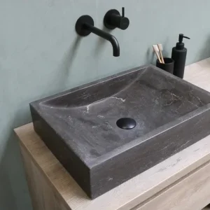 Waskom Top 5: Hardstenen kom rechthoek 50 x 35 x 85 cm - Blue stone Bestseller
