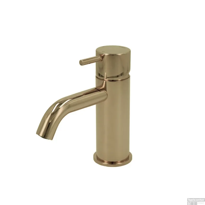 Finale Uitverkoop Wastafelmengkraan Hotbath Cobber 1-hendel Gebogen 14.3 cm Gepolijst Messing PVD
