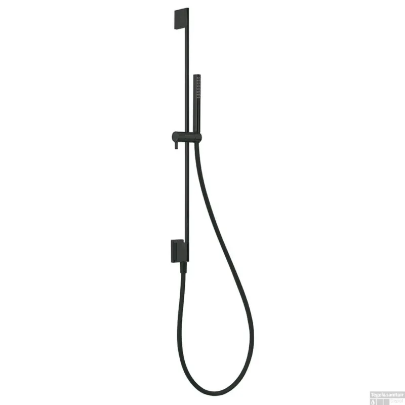 Superprijs Glijstangset Tres 76 cm met Waterinlaat Handdouche Rond Mat Zwart