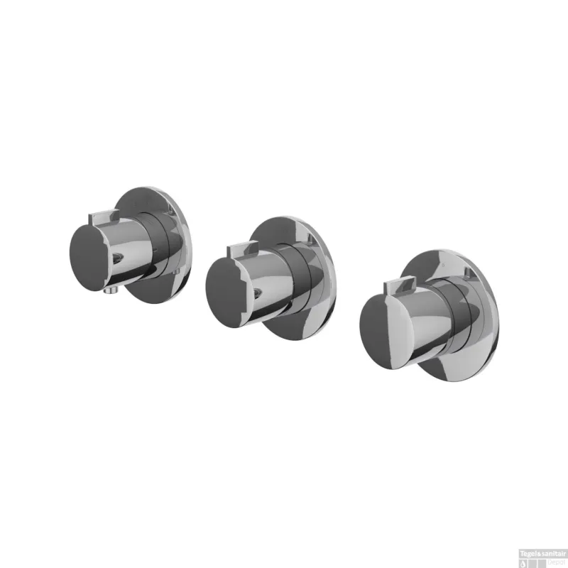 Afbouwdeel IVY Pact Inbouwthermostaat 2 Stopkranen Symmetry Met Ronde Rozetten Chroom Beste Prijs
