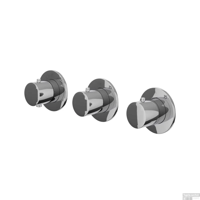 Afbouwdeel IVY Bond Inbouwthermostaat 2 Stopkranen Symmetry Met Ronde Rozetten Chroom Korting