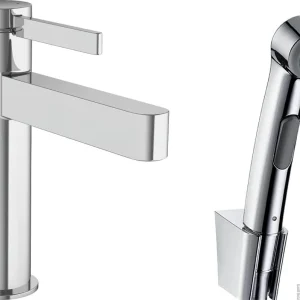 Hansgrohe Finoris ééngreeps wastafelmengkraan 110 met bidet handdouche en doucheslang 160 cm, chroom Snelle Levering