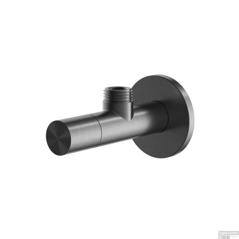 Express Levering Hotbath Archie Hoekstopkraan Rond Met Filter 1/2 Geborsteld Gunmetal PVD