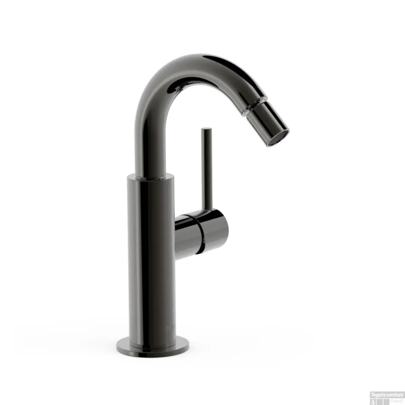 Bidetmengkraan Tres Study Exclusive Hendel Uitloop Gebogen 16,5 cm Rond Metallic Zwart Voordeelprijs