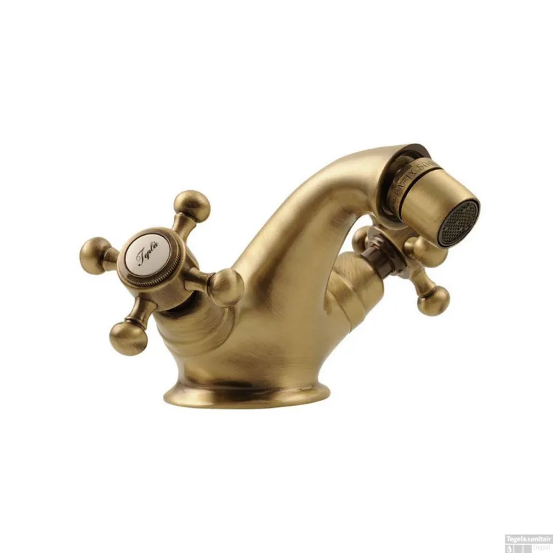 Superprijs Bidetmengkraan Sapho Antea 2-knop Gebogen 7.2 cm Brons (incl. clickwaste)