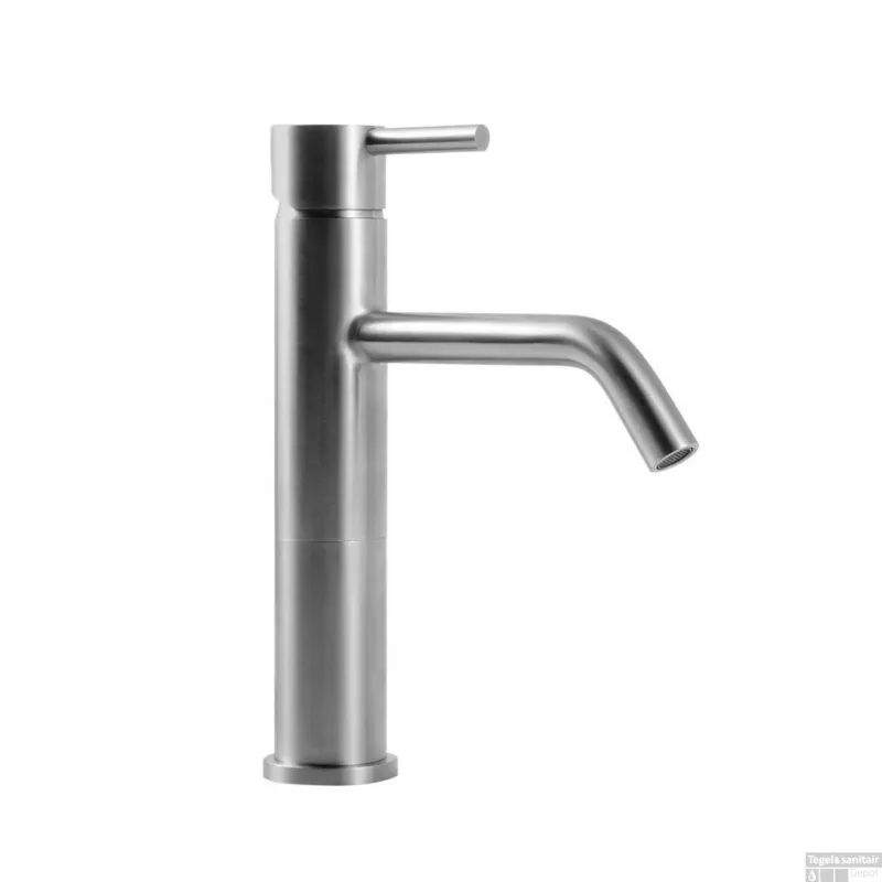 Koopje Wastafelmengkraan Sapho Minimal 1-hendel Gebogen Hoog 33.8 cm RVS