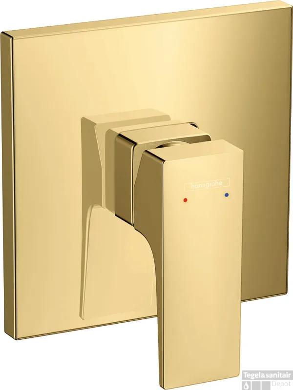 Superprijs Hansgrohe Metropol ééngreeps douchemengkraan afbouwdeel met rechte greep, Polished Gold Optic