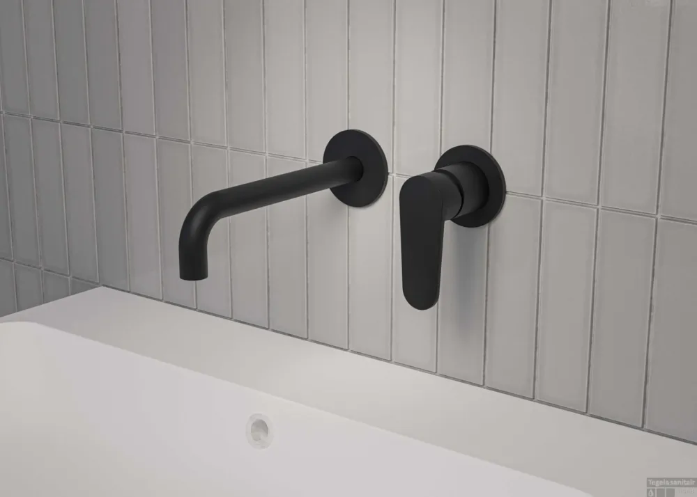 Inbouw Wastafelmengkraan MAY Forma Eenhendel Incl. Inbouwbox Mat Zwart PED Dagaanbieding
