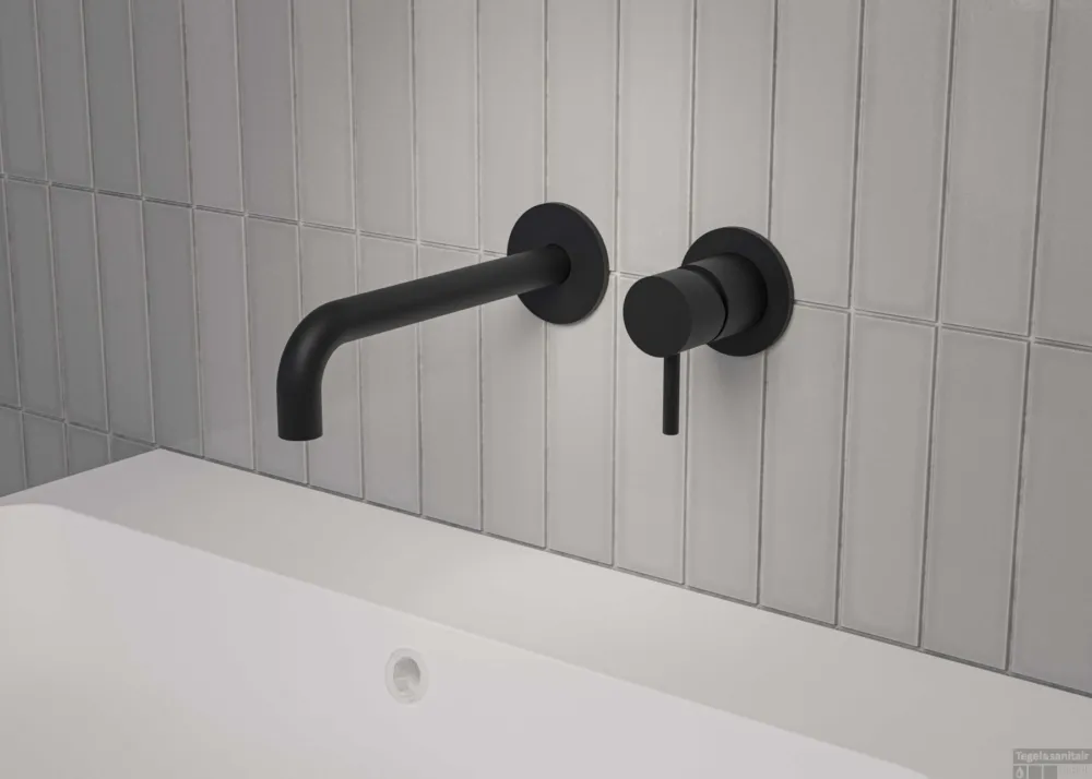 Inbouw Wastafelmengkraan MAY Stilo Eenhendel Incl. Inbouwbox Mat Zwart PED Flitsaanbieding