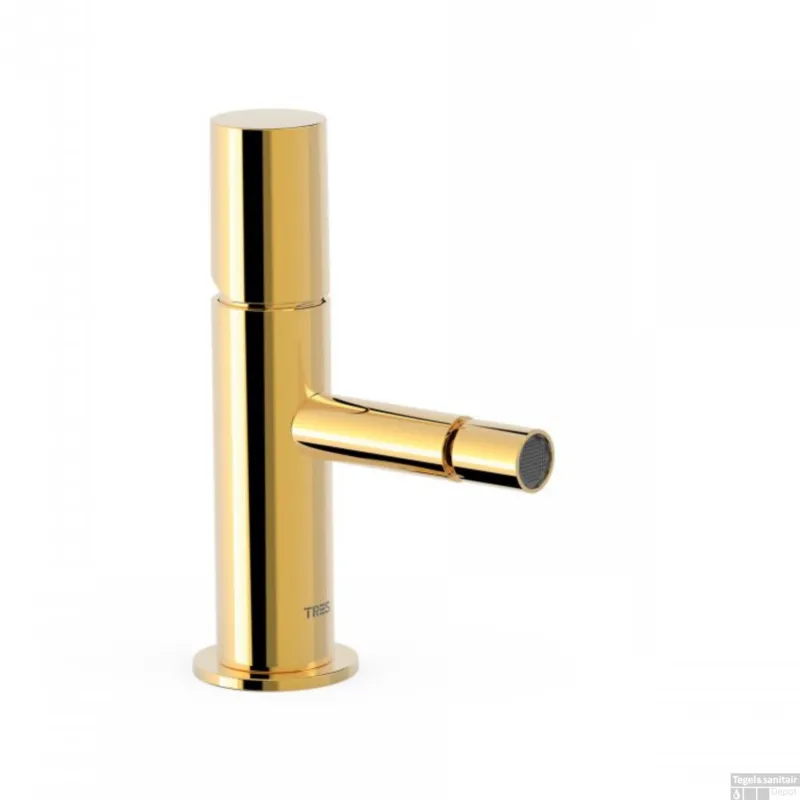 Bidetmengkraan Tres Study Exclusive 1-Knop Uitloop Recht 8 cm Rond Goud Alleen Vandaag