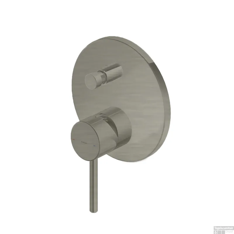 Douche/Badmengkraan Hotbath Buddy Inbouw Omstelrichting Geborsteld Nikkel (incl. inbouwdeel) Hoge Kwaliteit