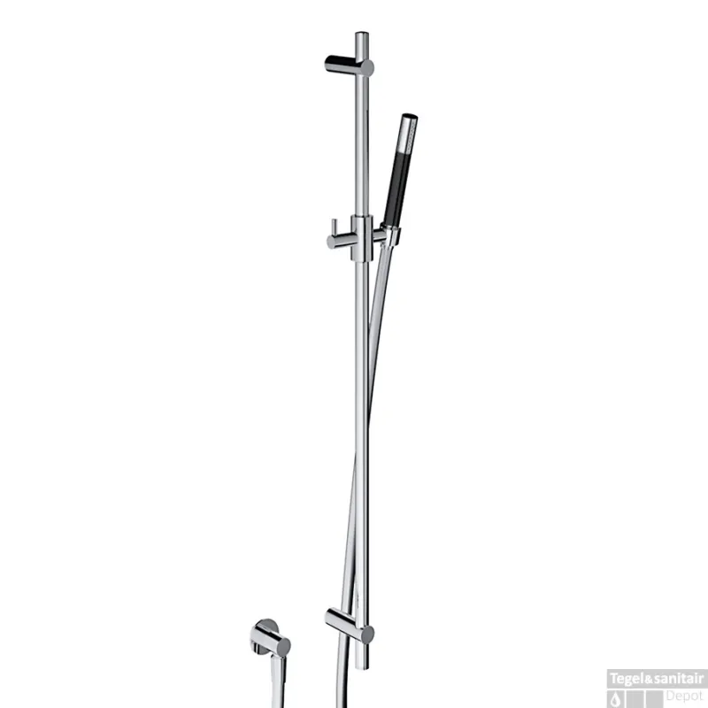 Glijstangset Hotbath Cobber Met Wandaansluitbocht En Handdouche Chroom Op = Op